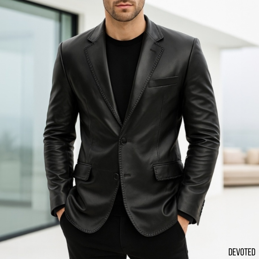 Men's Leather Jacket Pure Leather in Black Brown Blazer by