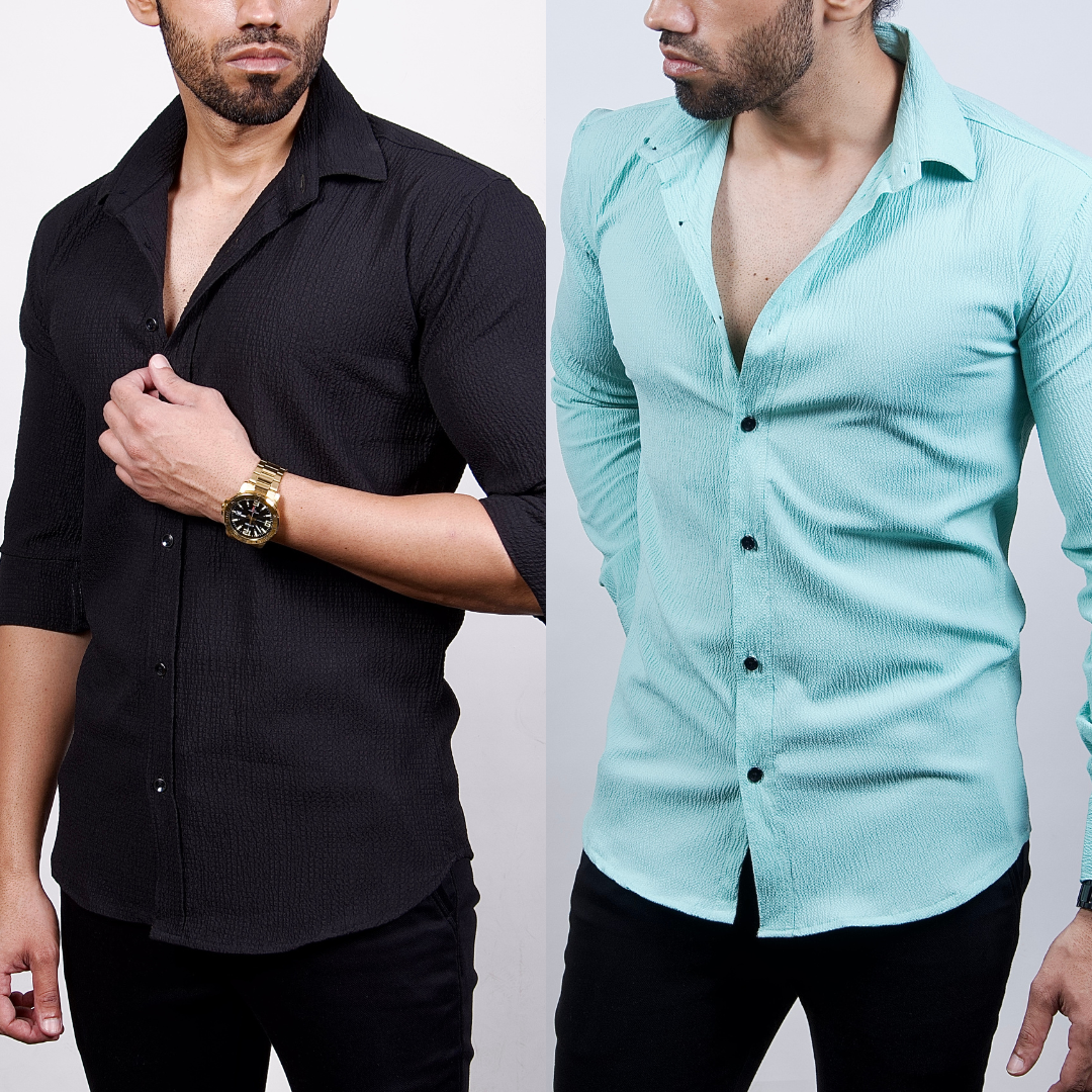 Enigma Textured Shirt - 2 Pack
