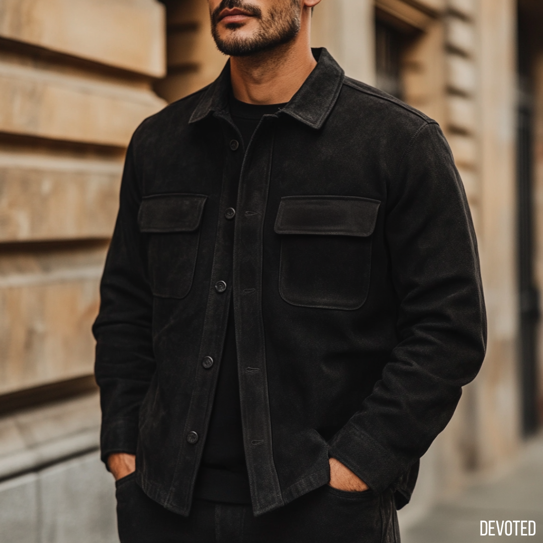 Men's Leather Jacket - Pure leather Suede in Brown, Black and Tan By ...
