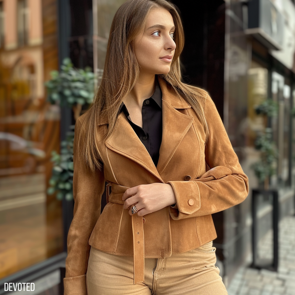 Stella popular Tan Leather Western Fringe Beaded Jacket