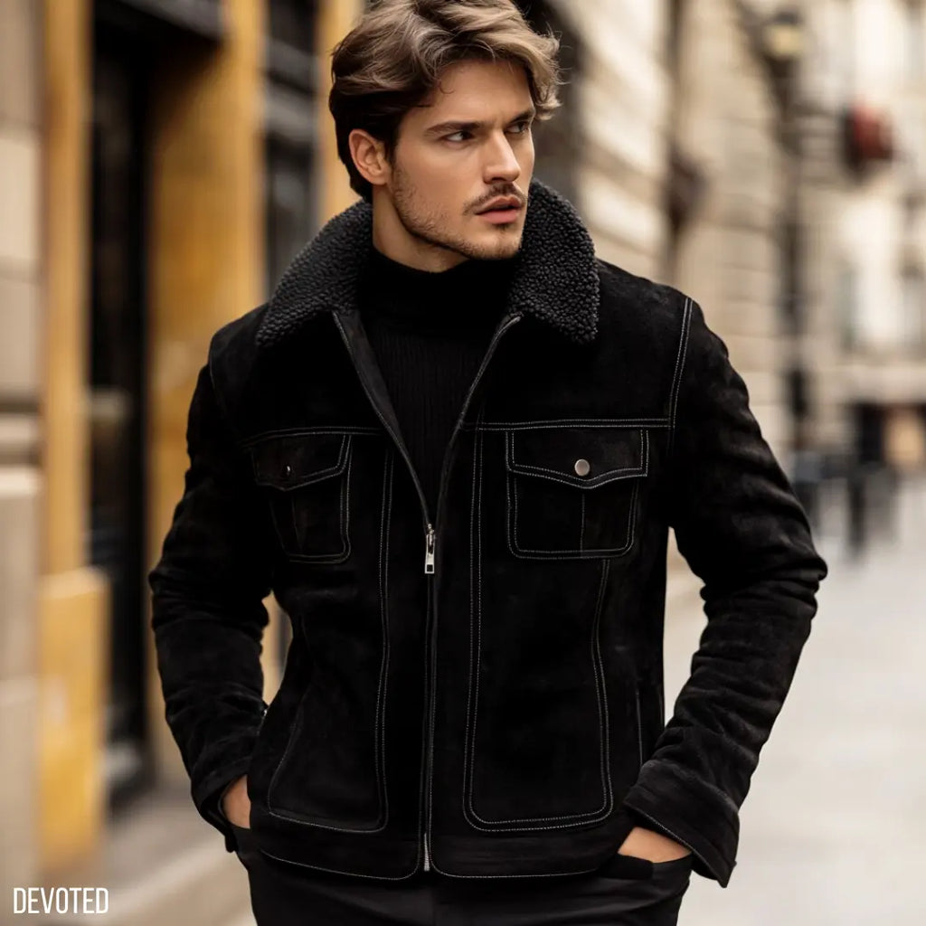 COVERT suede leather SOUVENIR JKT 46 黒 7_f83f9fae-fe44-4fa8-b263-