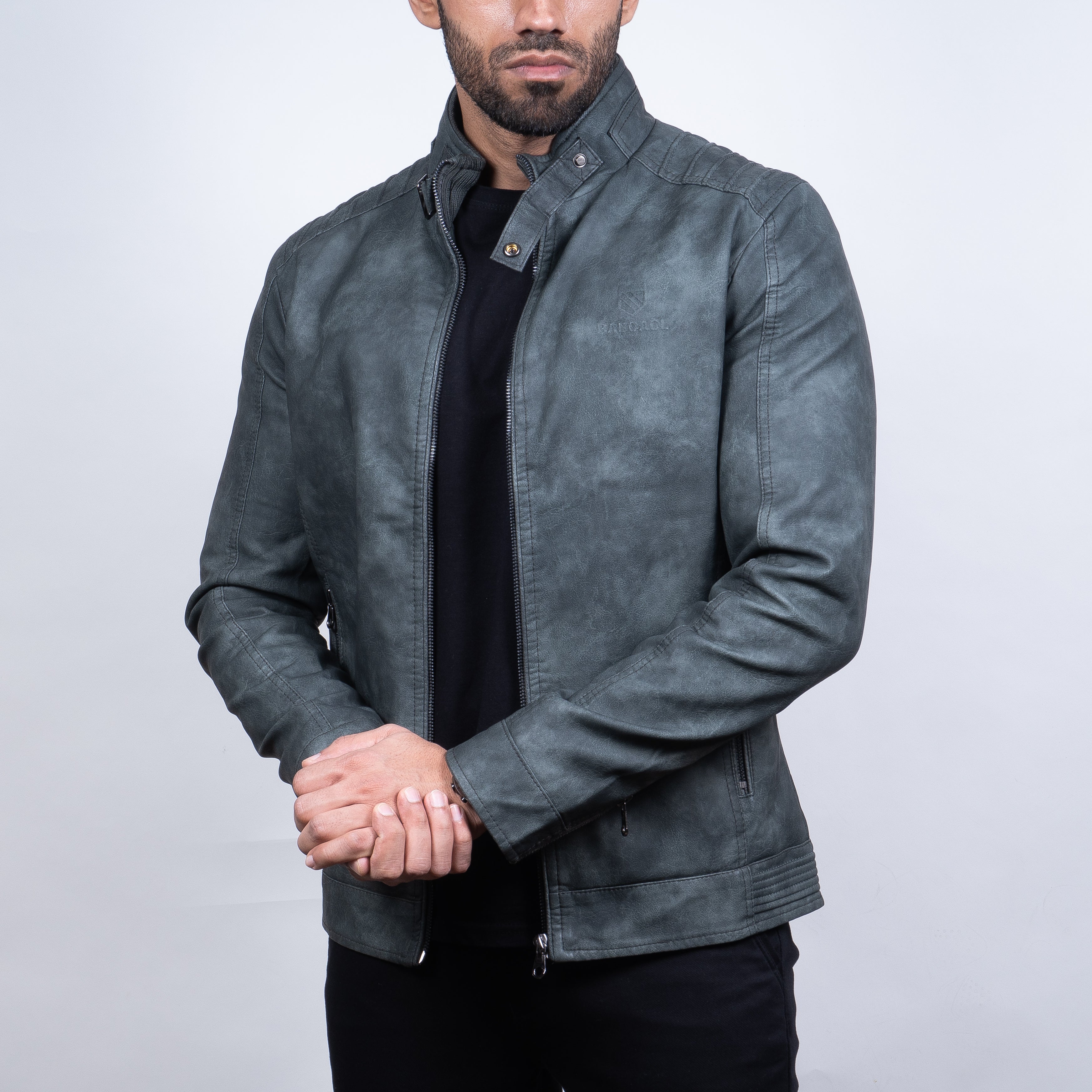 idem イデム　big collar vegan leather jacket big collar vegan leather jacket – idem