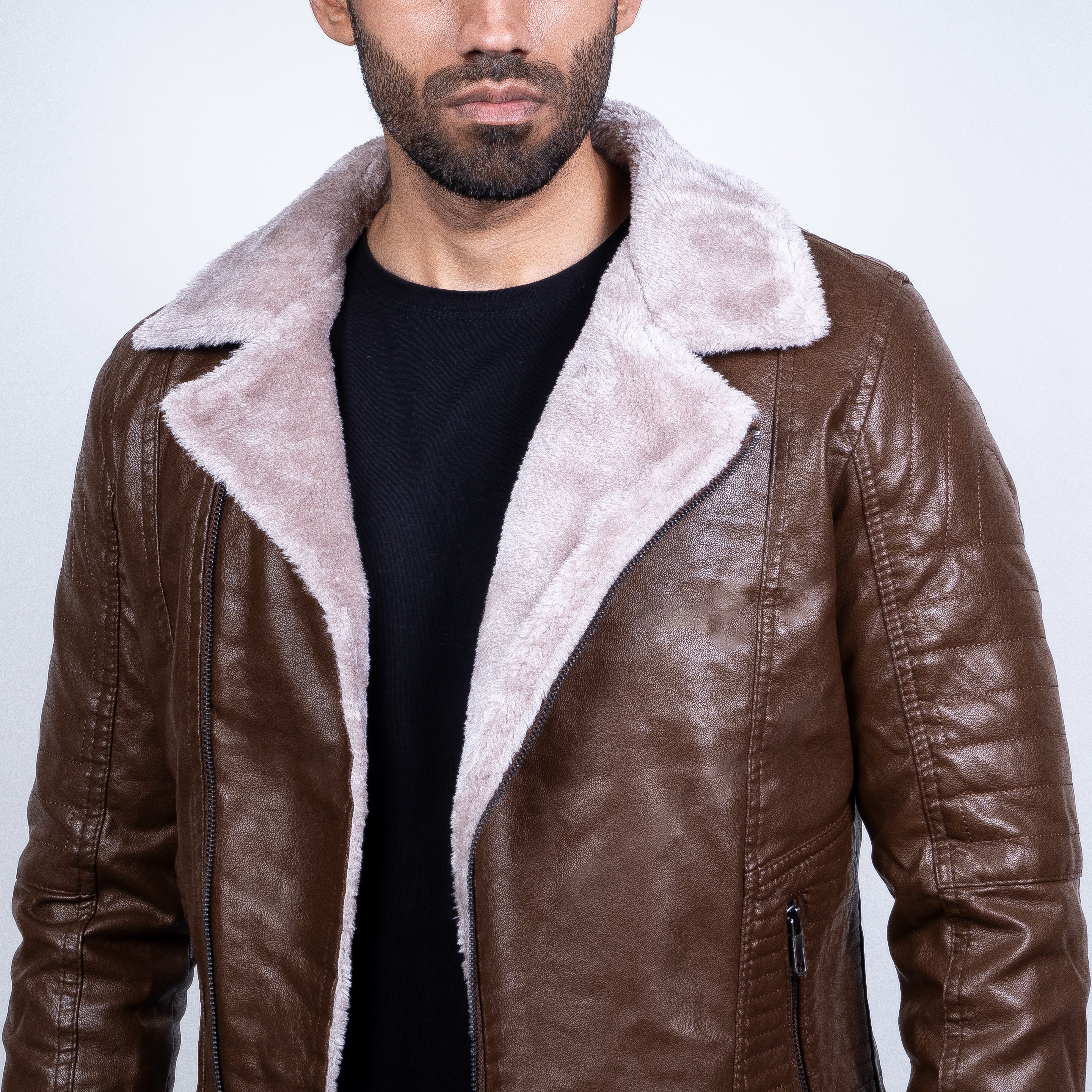 THINKFUR  damage leather✖︎boa jacket THINK FUR Damage Leather×Boa Jacket