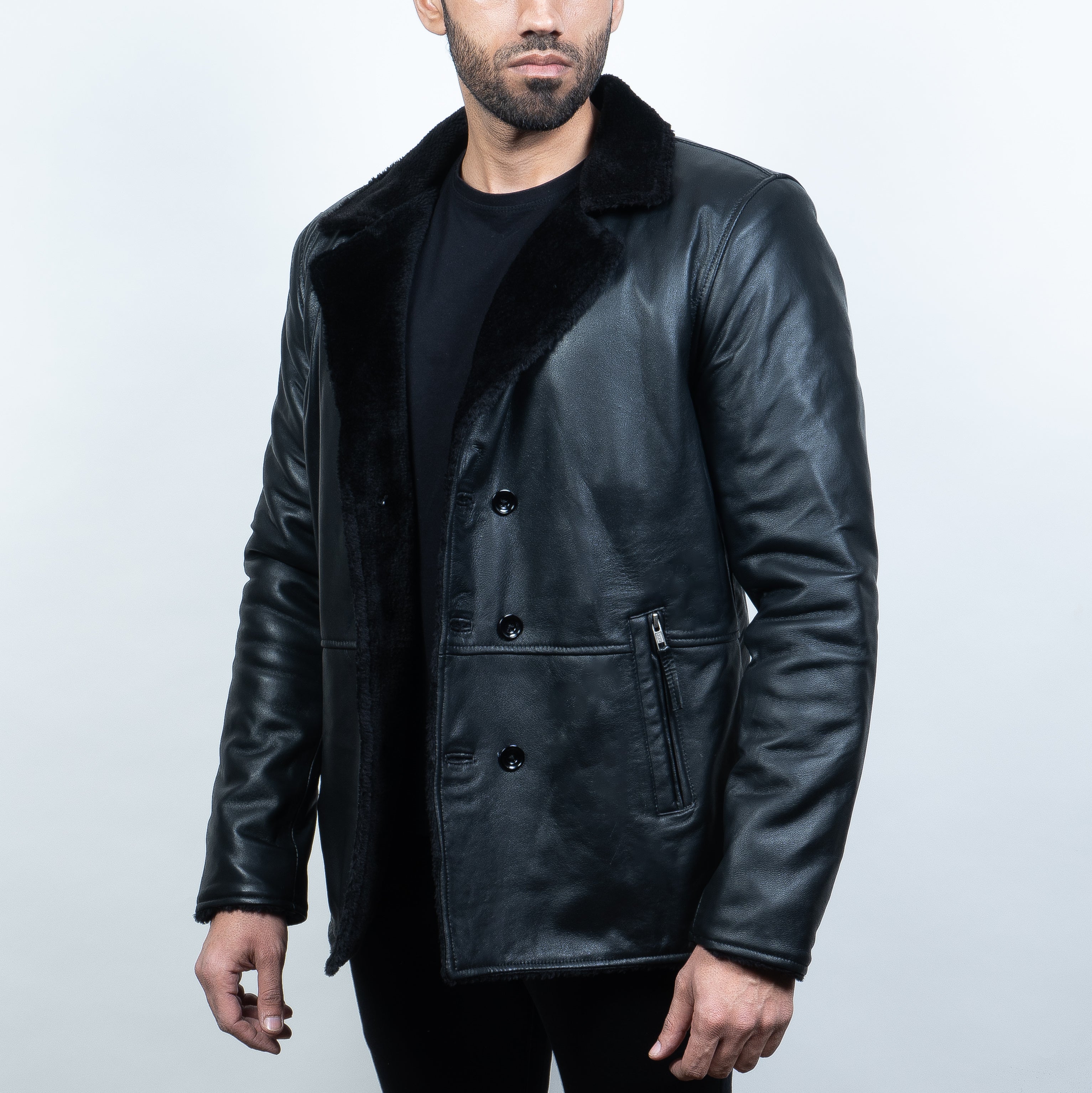 Mens full length leather coats best sale