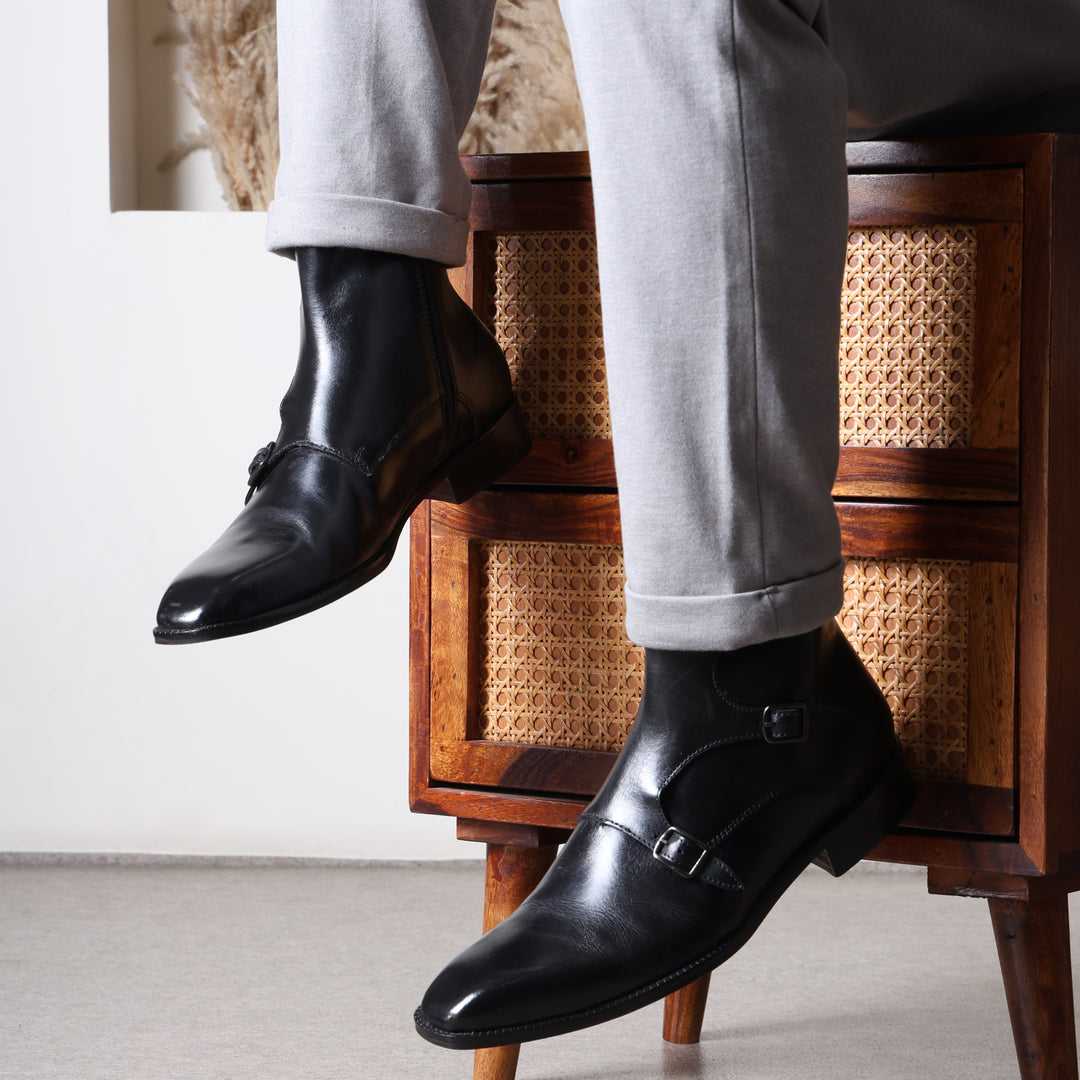 Isaac Tripple Monk Strap Black