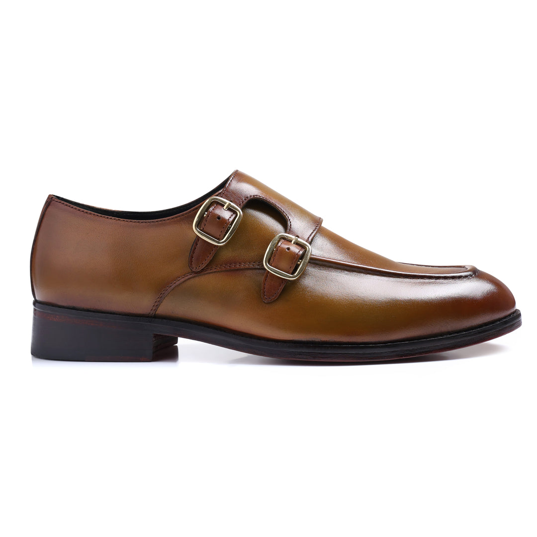 Commodus Double Monk Strap Tan