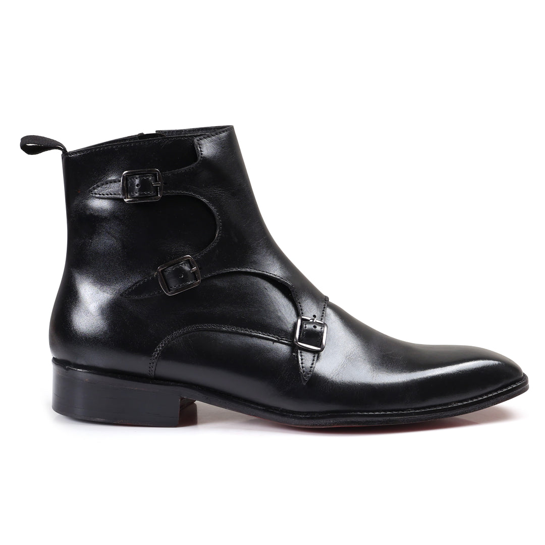 Isaac Tripple Monk Strap Black