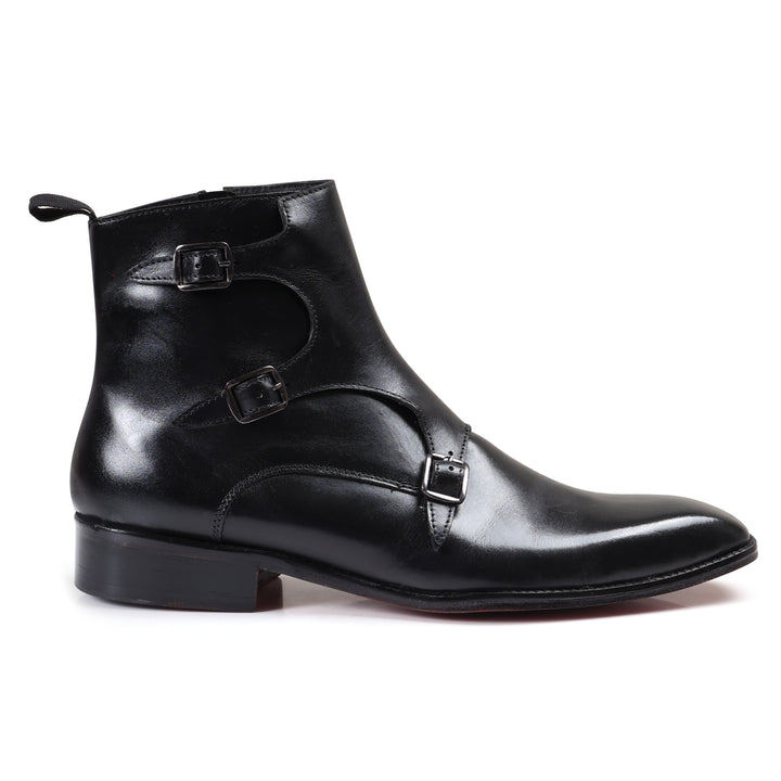 Isaac Tripple Monk Strap Black