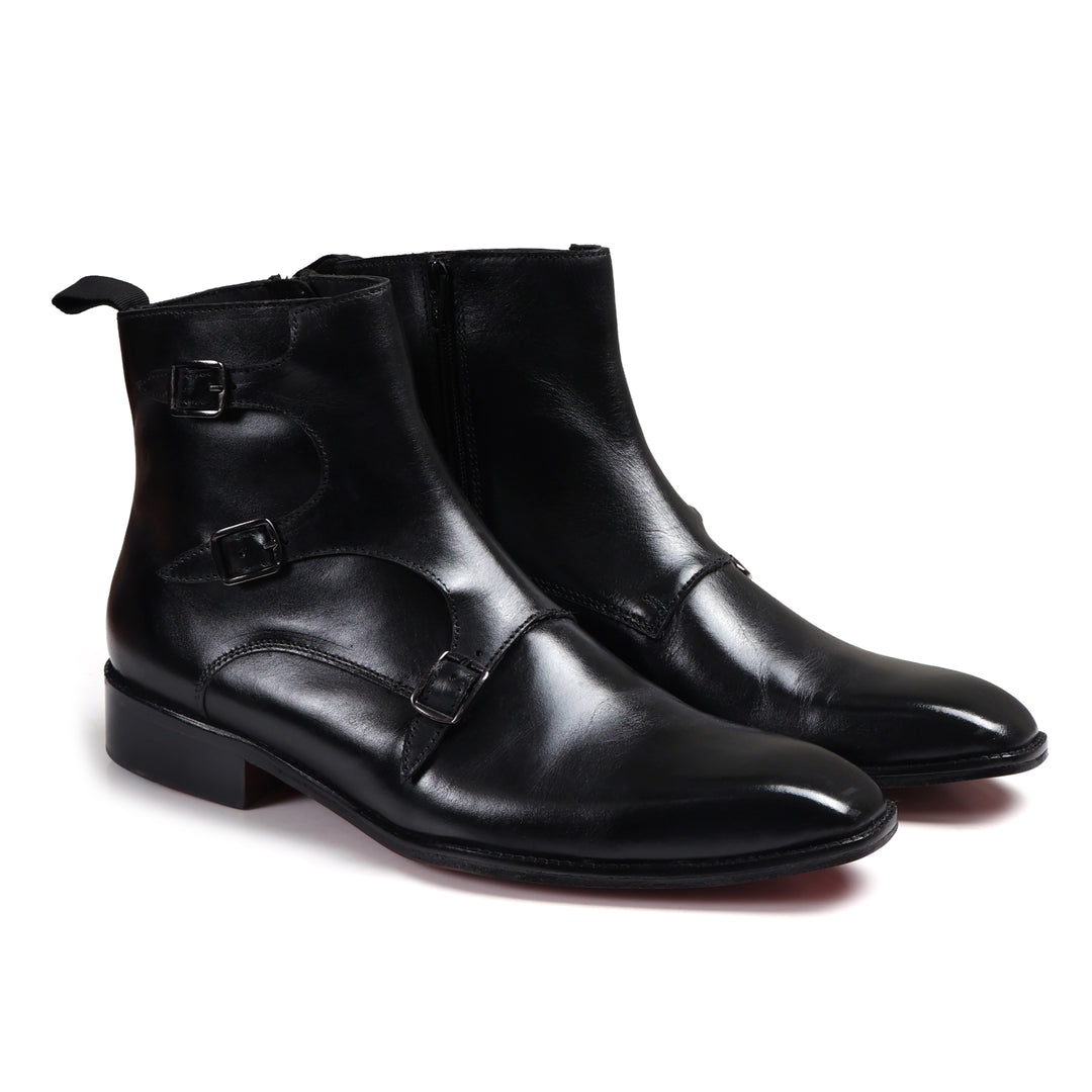 Isaac Tripple Monk Strap Black