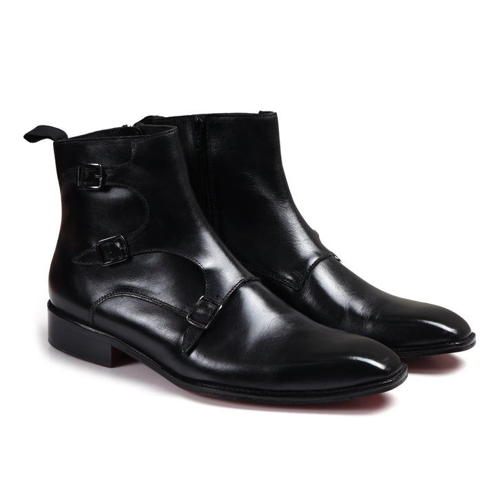 Isaac Tripple Monk Strap Black