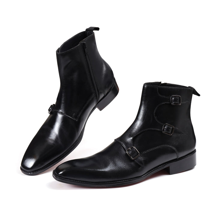 Isaac Tripple Monk Strap Black