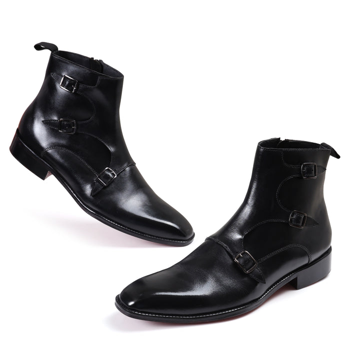 Isaac Tripple Monk Strap Black