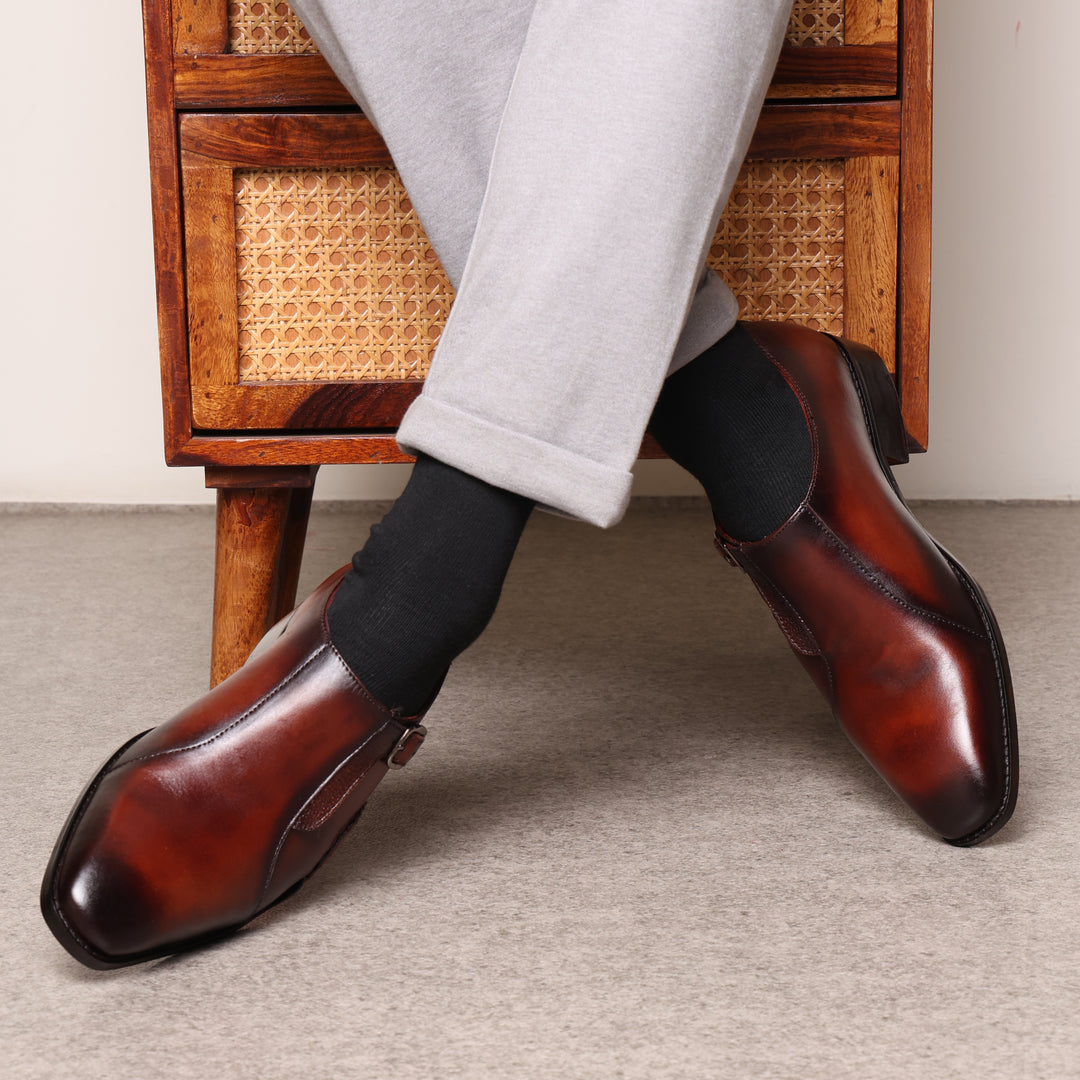 Conrad Single Monk Strap Brown