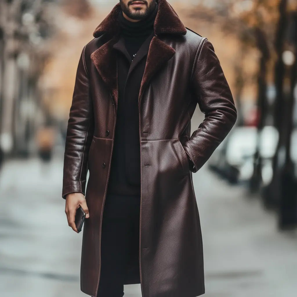 Men's Leather Jacket Pure Leather in Black, Brown and White with