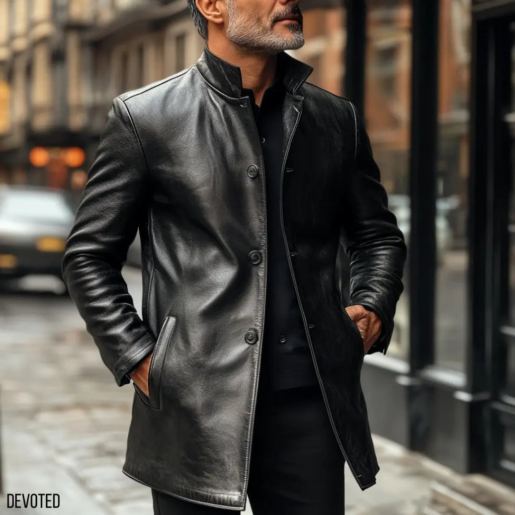Men's Leather Jacket - Pure Leather in Black, Brown & White