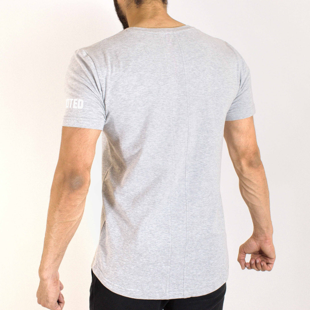 Allure Scoop Neck T-shirt - Gym Wear -  Grey Milange- Devoted Wear  | India | Sports Wear - Back