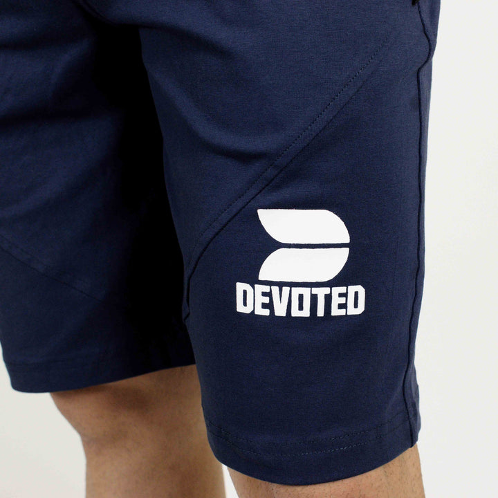 Allure Active Shorts - Devoted Gym wear & Sportswear - Navy Blue - Close up